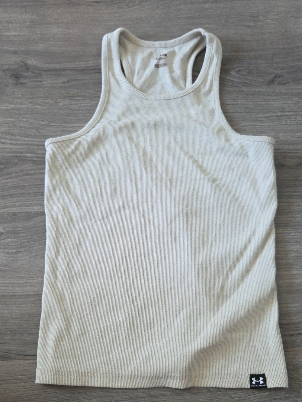 Under Armour Men's White Ribbed Athletic Tank